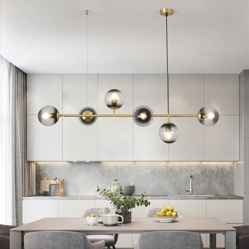 lustre nordique suspendu moléculaire haricot magique décor maison - vue 2 sur 10