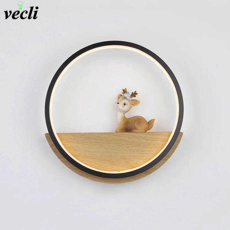 applique murale moderne led avec motif de cerf