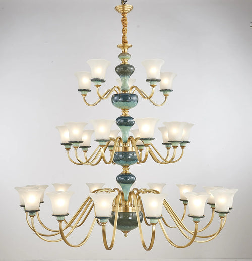 lustre en céramique et cuivre pour une ambiance moderne et simple