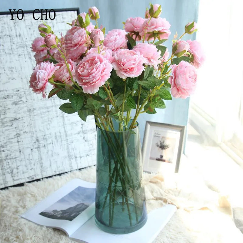 bouquet de fleurs artificielles roses pour décoration de mariage - vue 7 sur 16