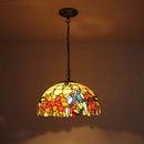 Kronleuchter im Retro-Stil aus farbigem Glas für Café und Restaurant