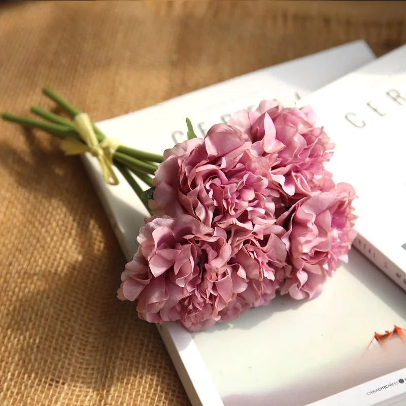 fleurs artificielles hortensias soie pour mariage décoration élégante - vue 11 sur 12