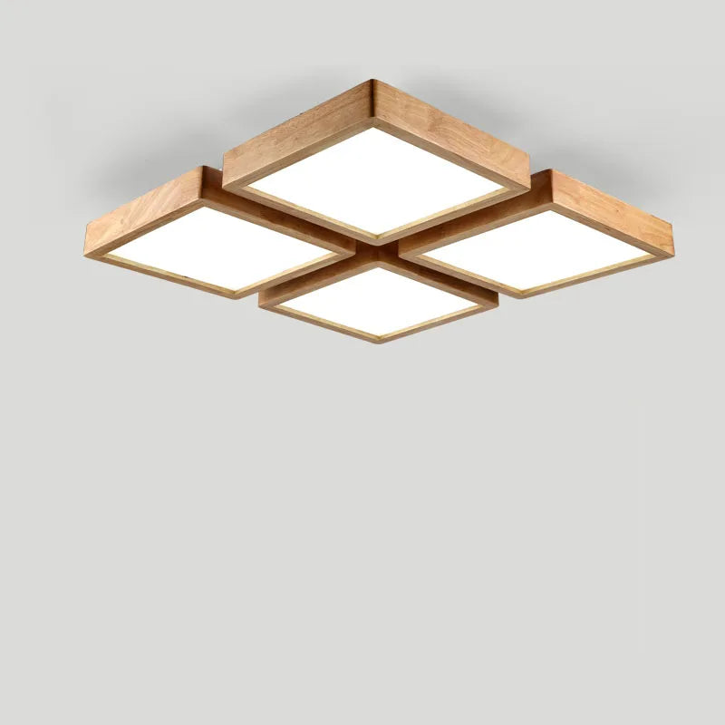 plafonniers led en bois éclairage de plafond montés - vue 4 sur 6