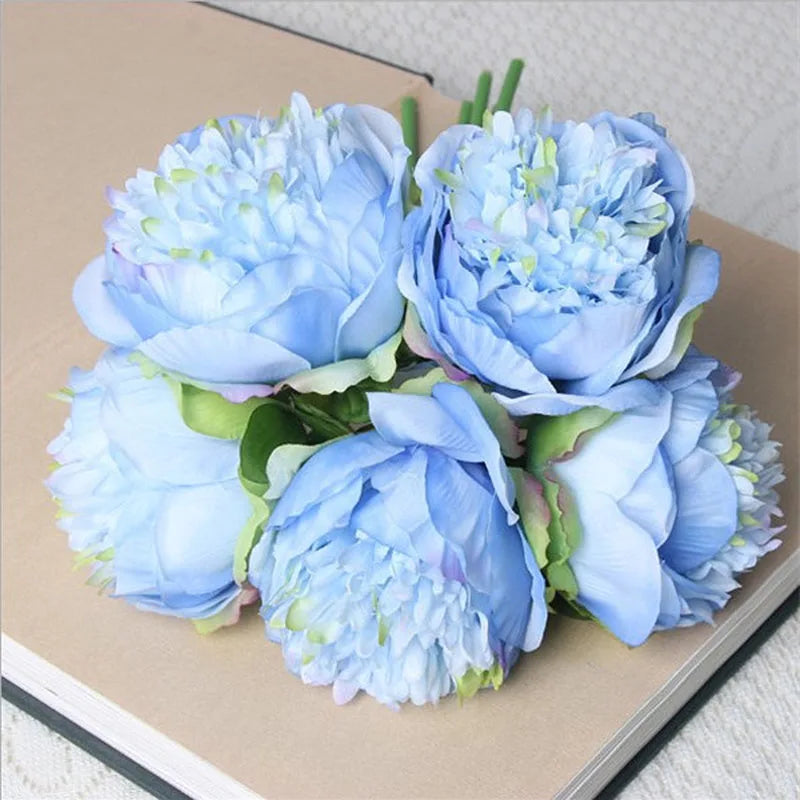 lot de 5 pivoines artificielles pour mariage et décoration intérieure - vue 17 sur 18
