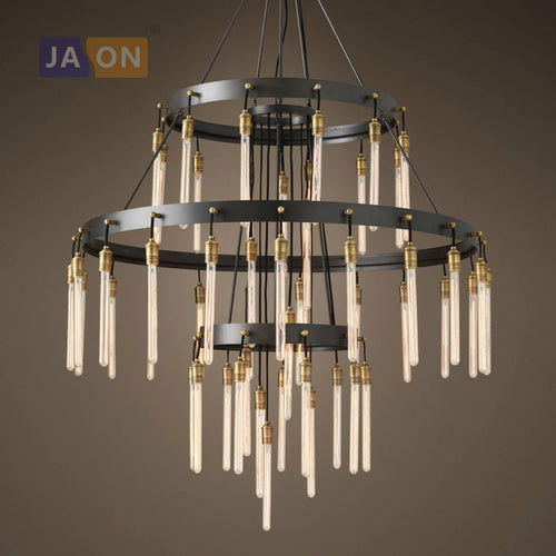 Retro-Pendelleuchte aus Eisen und schwarzem Kupfer im Industrial Design - vue 5 sur 12