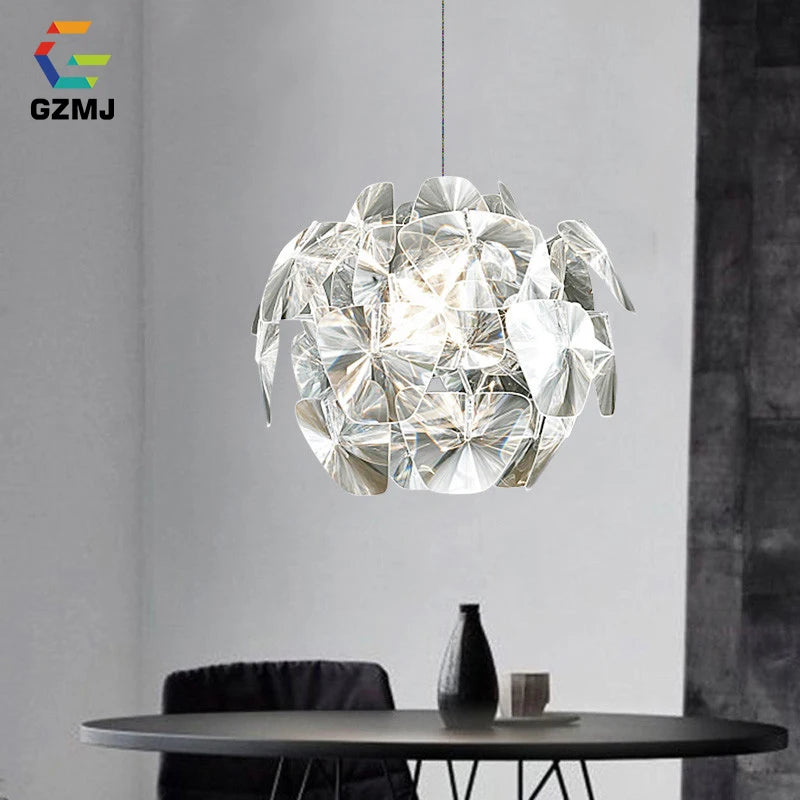 Gzmj moderne acrylique led suspension créatif suspension lampe à main