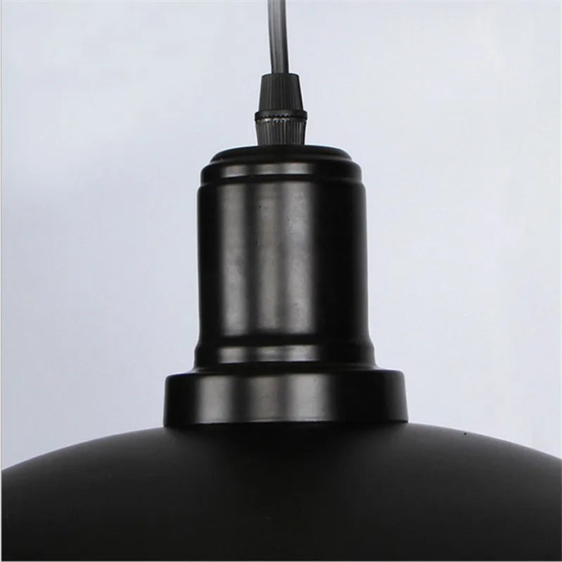 suspension industrielles vintage en métal noir led - vue 6 sur 8