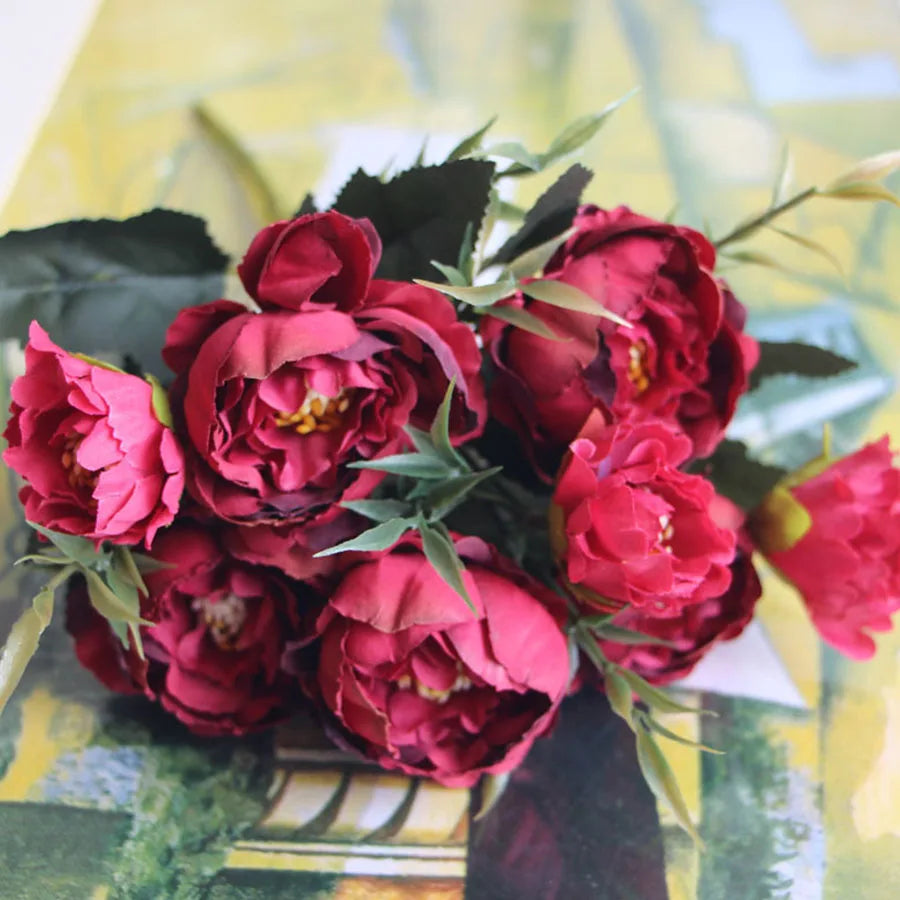 bouquet shabby chic en soie pour mariage et décoration intérieure - vue 8 sur 11