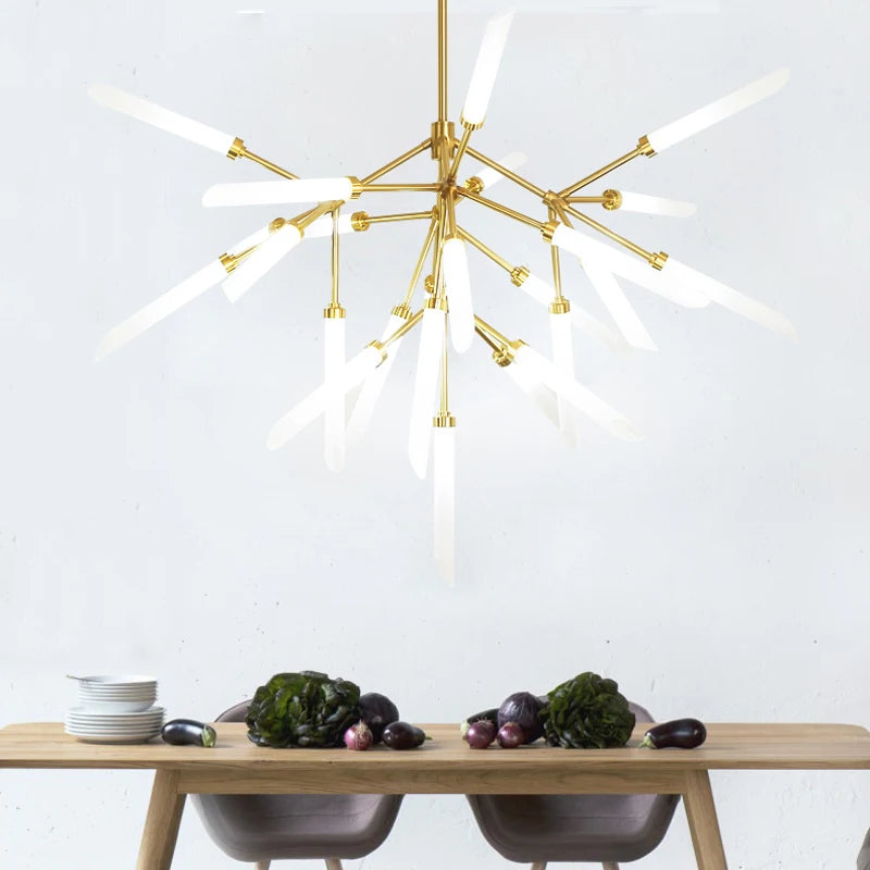 lustre postmoderne simple en forme de branche avec led luminaria - vue 6 sur 5
