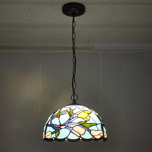 lustre libellule émaillé style tiffany éclairage vintage élégant