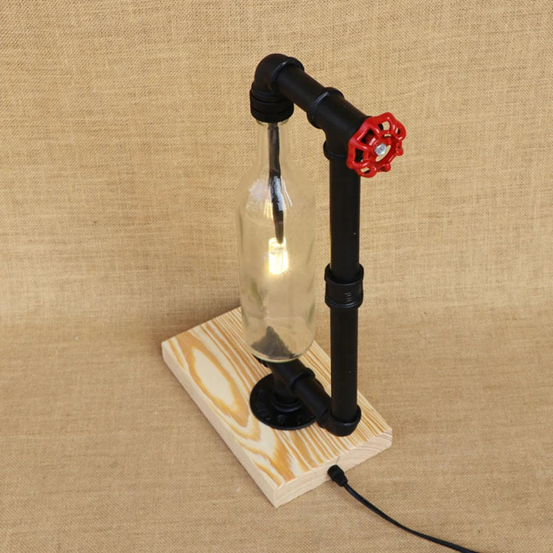 lampe de bureau vintage industrielle avec abat-jour en bouteille - vue 5 sur 10
