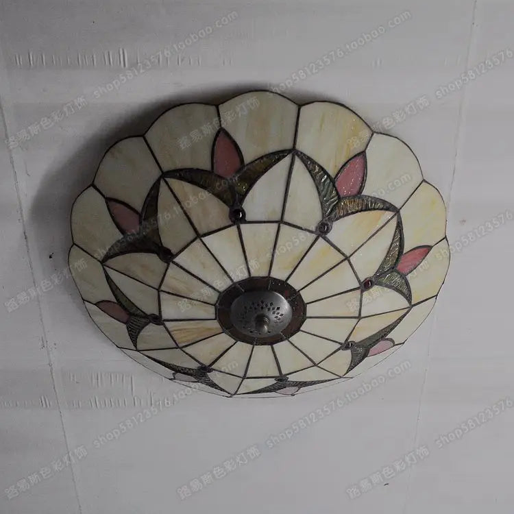 plafonnier antique en verre style tiffany pour décoration moderne - vue 5 sur 5