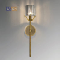 Retro-Wandleuchte aus Kupfer mit klassischem Kristall