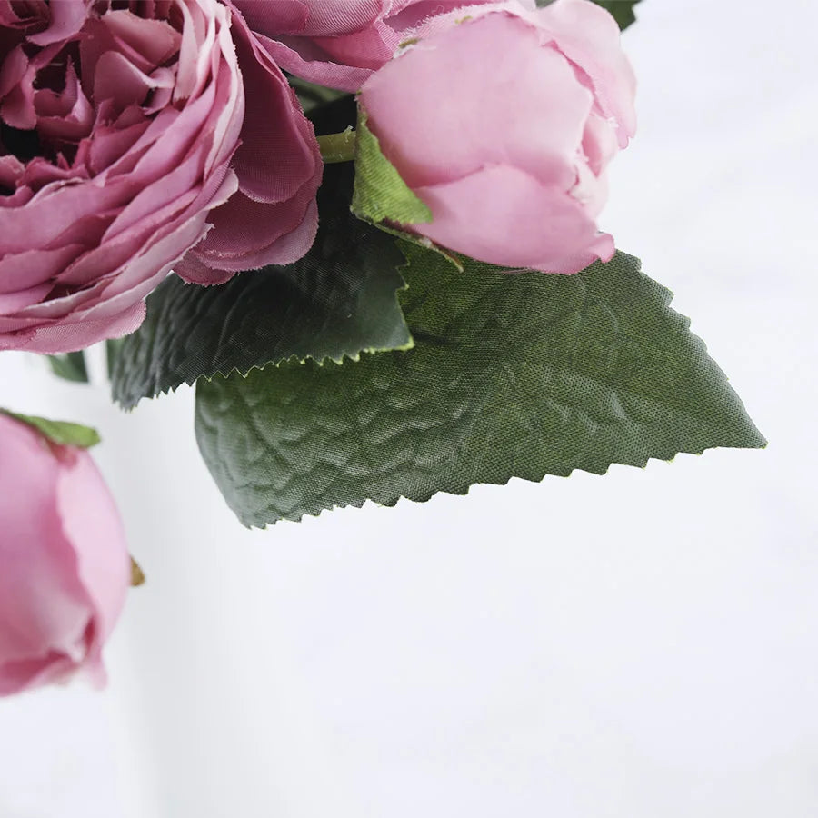 bouquet de fleurs artificielles de pivoines en soie pour décoration intérieure - vue 7 sur 18