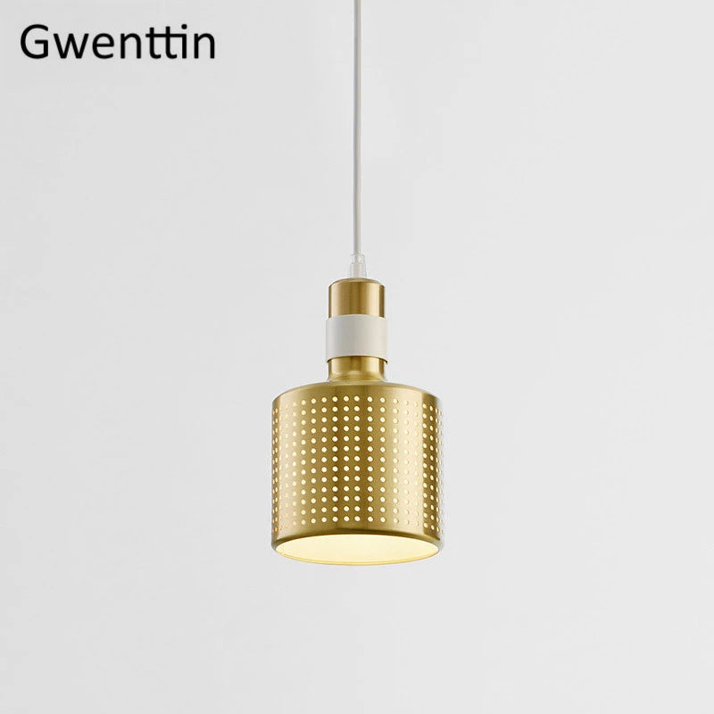 Moderne Pendelleuchte aus Messing für stilvolle Wohnraumdekoration im Industrial-Look - vue 9 sur 9