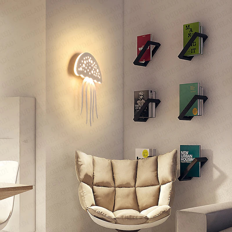 applique murale led moderne méduse enfants - vue 2 sur 6
