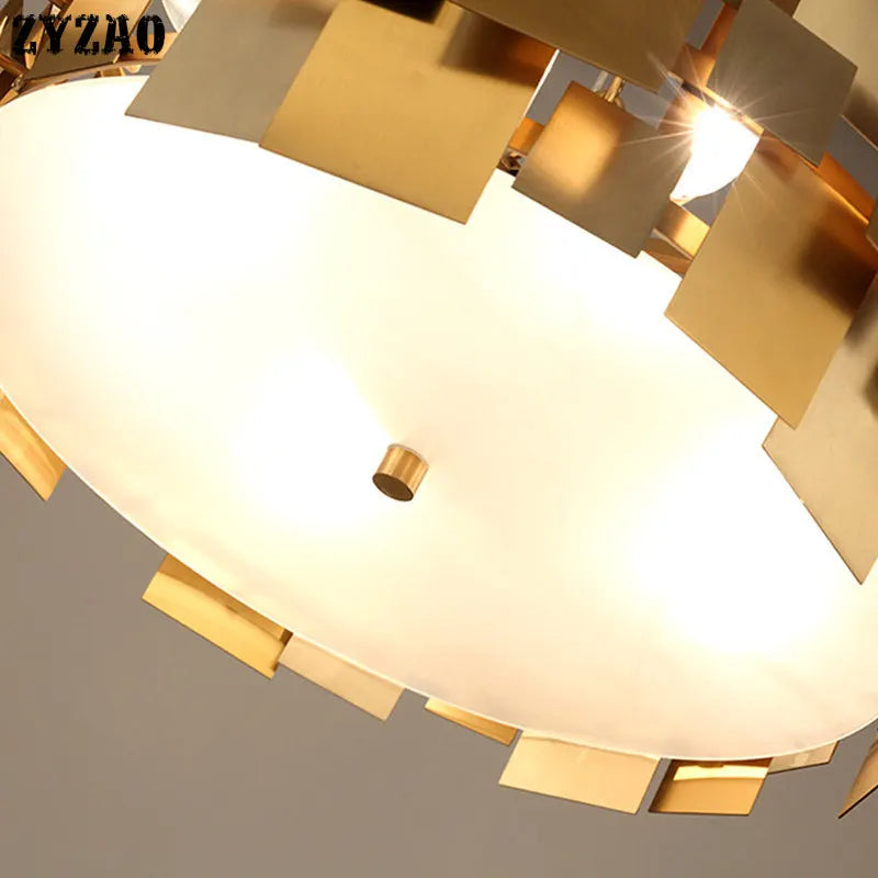 lustre moderne nordique à led en acier avec masque acrylique - vue 10 sur 9
