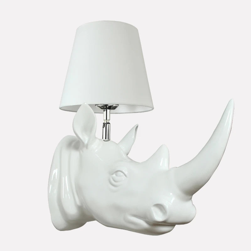 applique murale en forme de rhinocéros style campagnard américain
