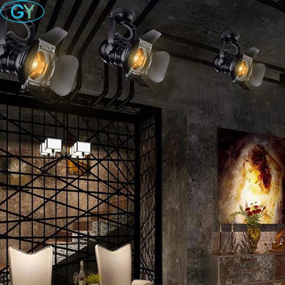 plafonnier rétro loft réglable pour bar restaurant café - vue 6 sur 8