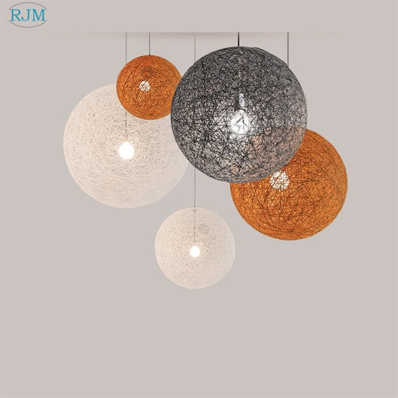 Suspension LED boule chanvre - vue 5 sur 6