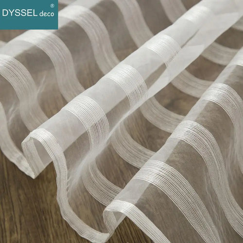 Rideau moderne a rayures translucide pour salon chambre