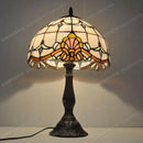 Nachttischlampe im Tiffany-Stil Barock aus geschweißtem Glas mit Metallfuß