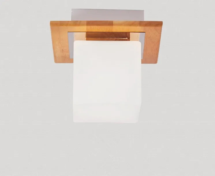 Japanische Deckenleuchte aus Holz im minimalistischen Stil für den Innenbereich - vue 2 sur 6