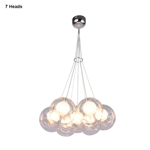 GZMJ Moderne Pendelleuchte Kugelglas Mehrflammig - vue 14 sur 13