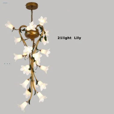 suspension en fer nordique avec verre lys tulipe camélia pour éclairage décoratif - vue 13 sur 12
