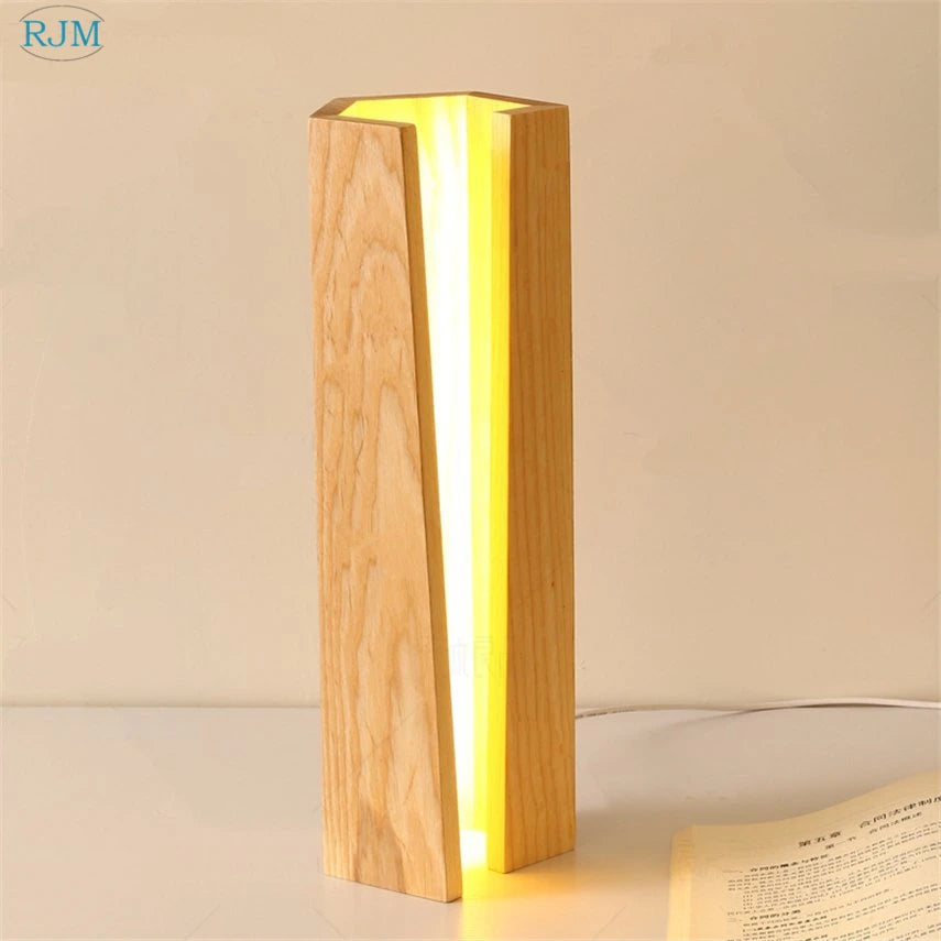 lampes de table en bois massif modernes et créatives - vue 2 sur 6