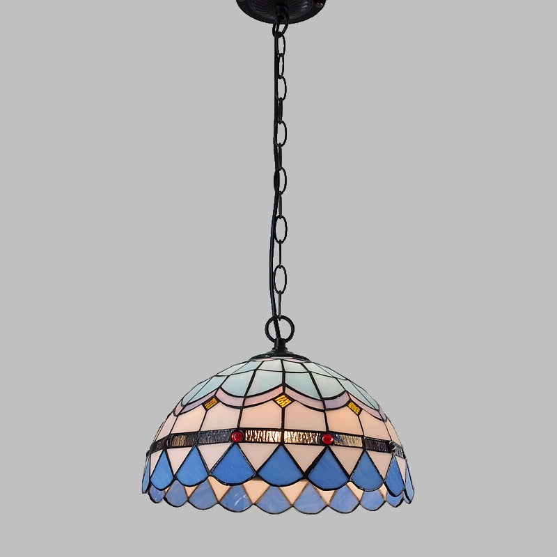 lampe de balcon méditerranéenne en verre tiffany style moderne européen - vue 5 sur 6