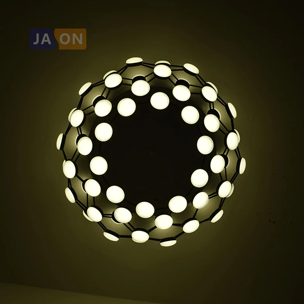plafonnier led postmoderne en fer acrylique design élégant - vue 2 sur 6