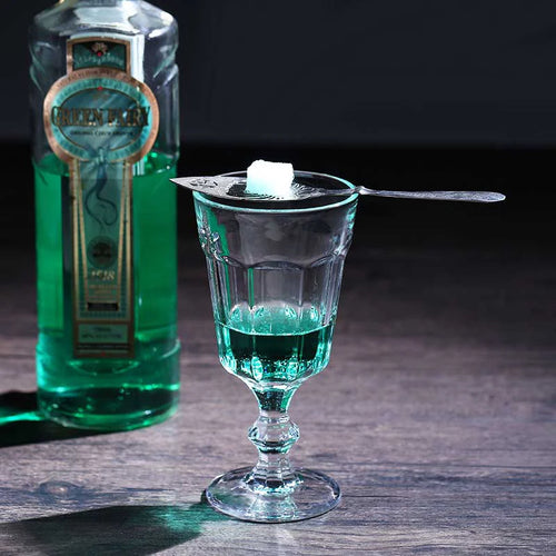 Verre absinthe vintage pieds relief pour bar