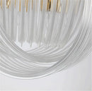lustre suspendu en tube de verre courbé moderne