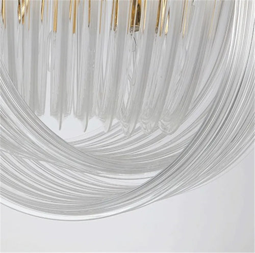 lustre suspendu en tube de verre courbé moderne
