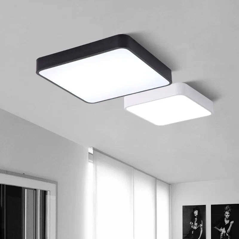 plafonnier led carré surface monté avec télécommande luminaire - vue 4 sur 12
