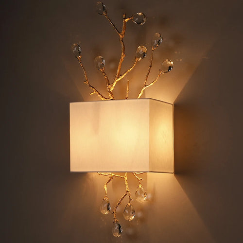 Wandleuchte retro aus goldfarbenem Kristall für modernes Interieur - vue 4 sur 8