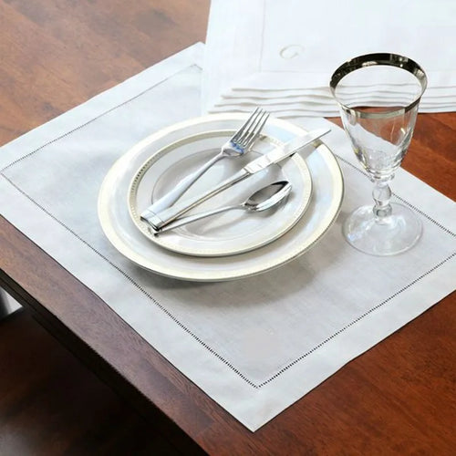 Serviette de table lot de six lin brodé - vue 6 sur 5