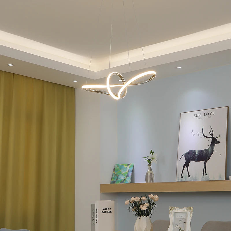Lustre Chrome plaqué or pour salle à manger cuisine salle maison déco - vue 4 sur 6