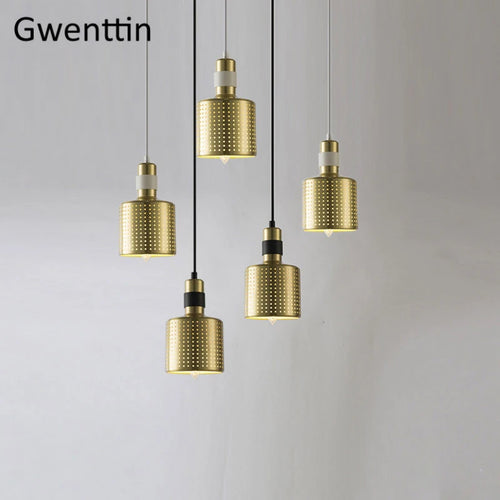 Moderne Pendelleuchte aus Messing für stilvolle Wohnraumdekoration im Industrial-Look - vue 3 sur 9