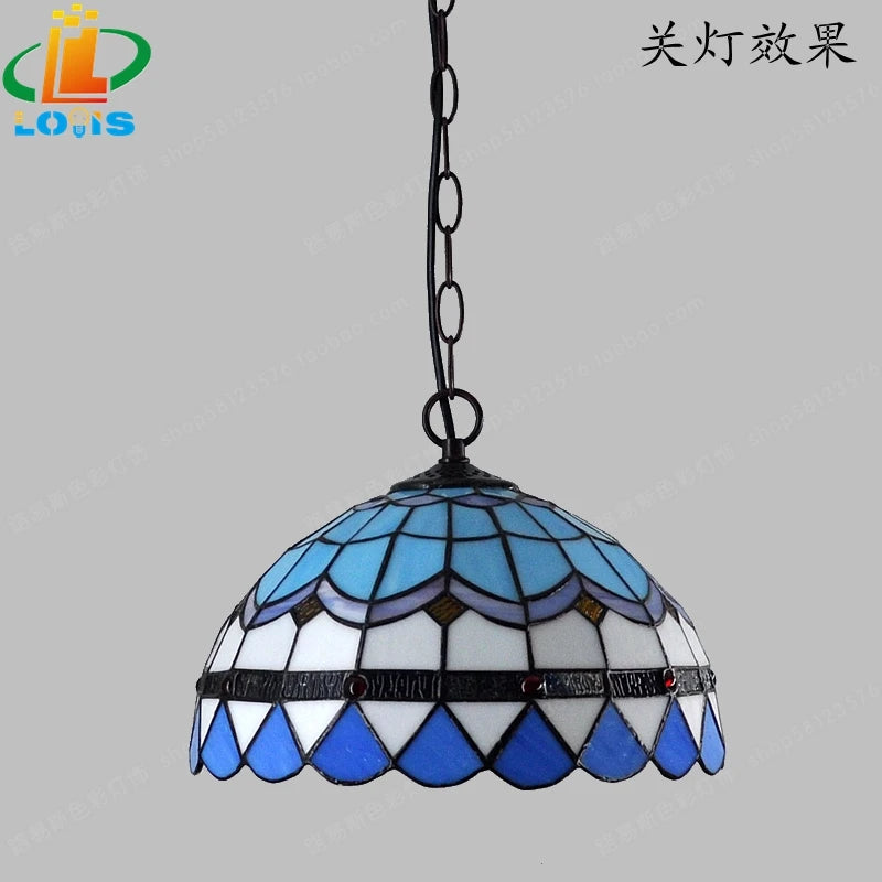 lampe de balcon méditerranéenne en verre tiffany style moderne européen - vue 4 sur 6