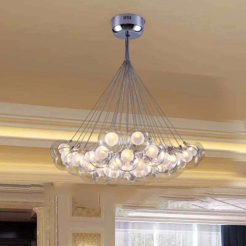 GZMJ Moderne Pendelleuchte Kugelglas Mehrflammig - vue 10 sur 13