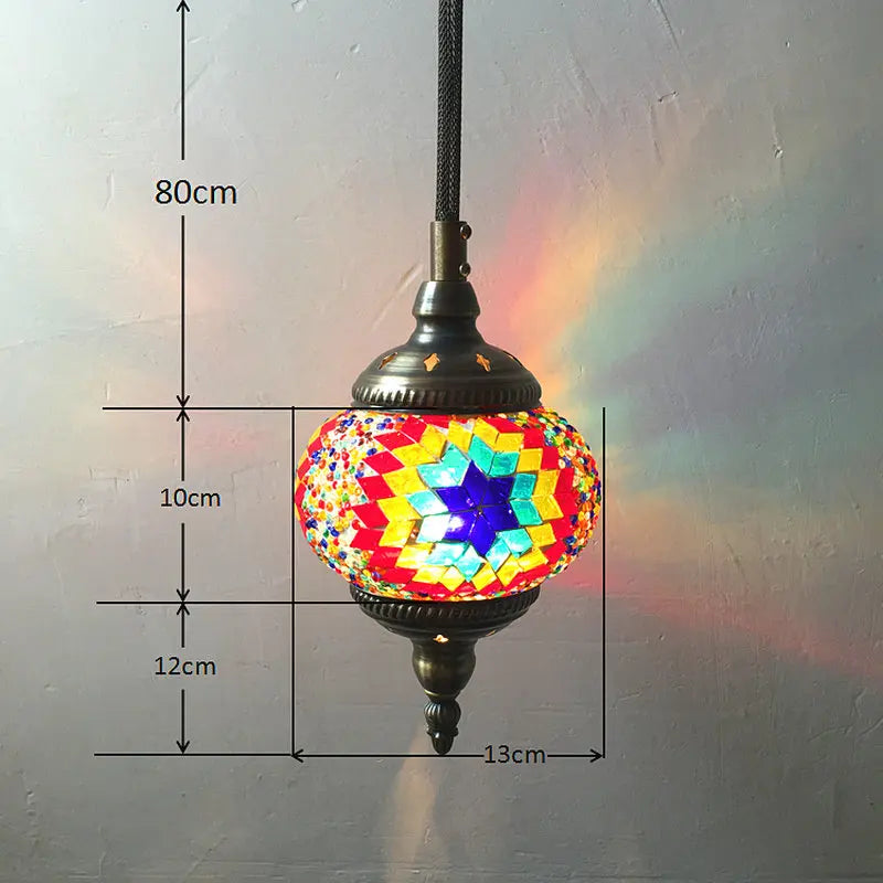suspension turque en verre mosaïque artisanale décoration méditerranéenne - vue 7 sur 27