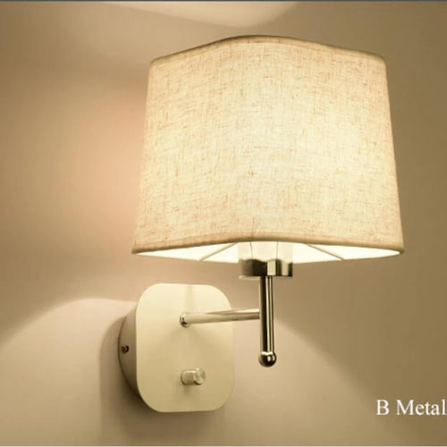 LED-Wandleuchte mit Stoff-Lampenschirm und Leseleuchte - vue 7 sur 9