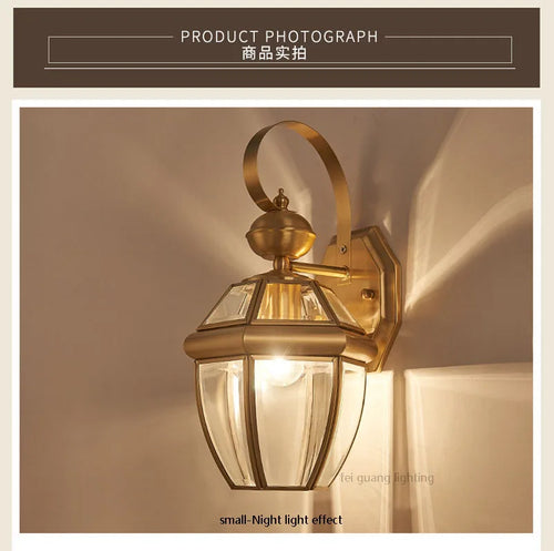applique murale en cuivre pour éclairage extérieur étanche à led