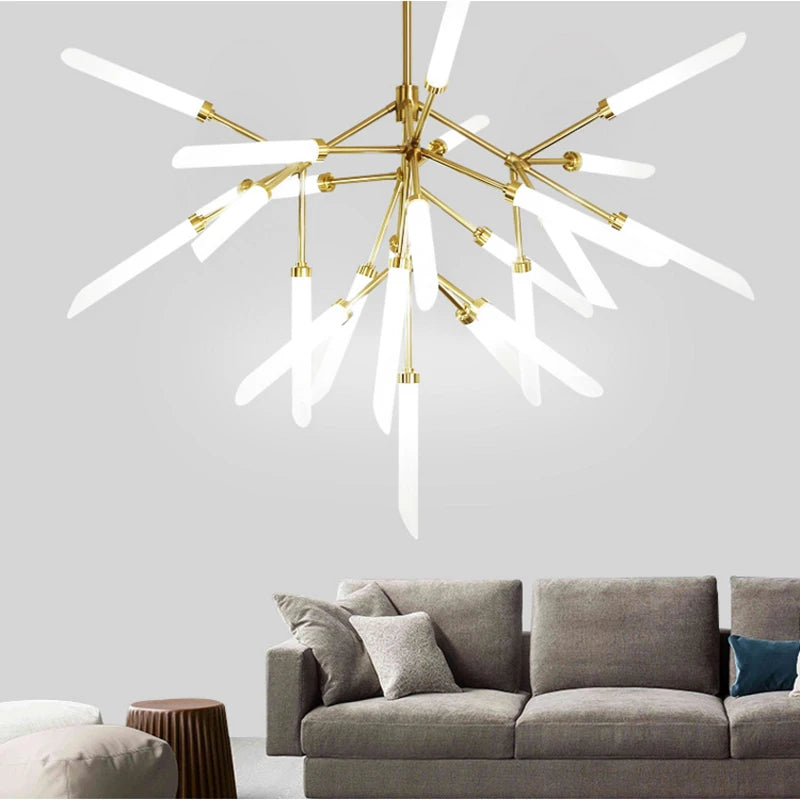 lustre postmoderne simple en forme de branche avec led luminaria - vue 3 sur 5