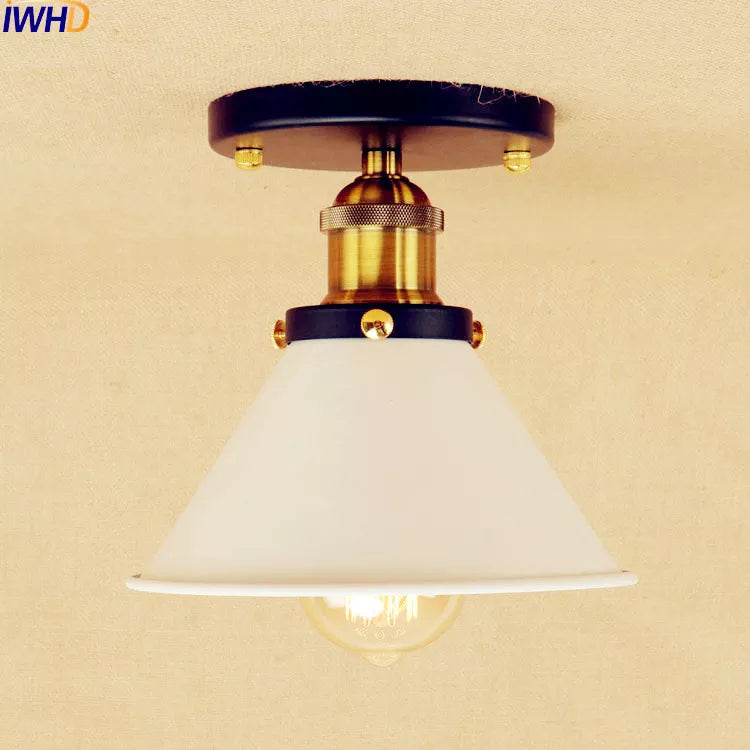 Plafonniers LED Sahde blanc pour salon chambre Edison éclairage plafonnier Vintage Plafond industriel LED Luminaria