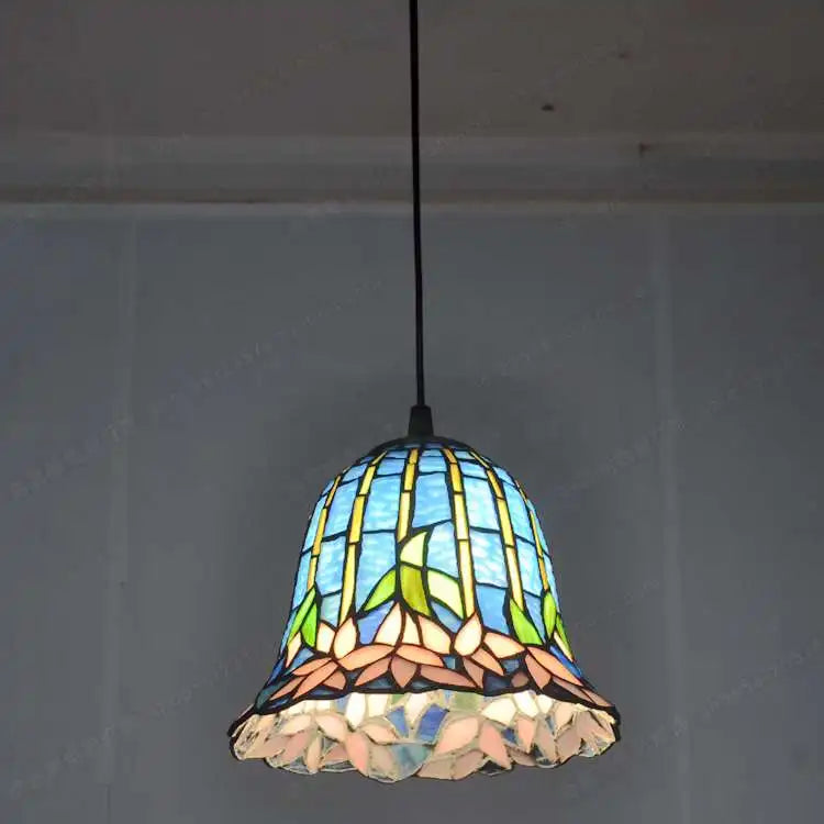 lustre antique européen style nénuphar tiffany pour restaurant et bar - vue 3 sur 5