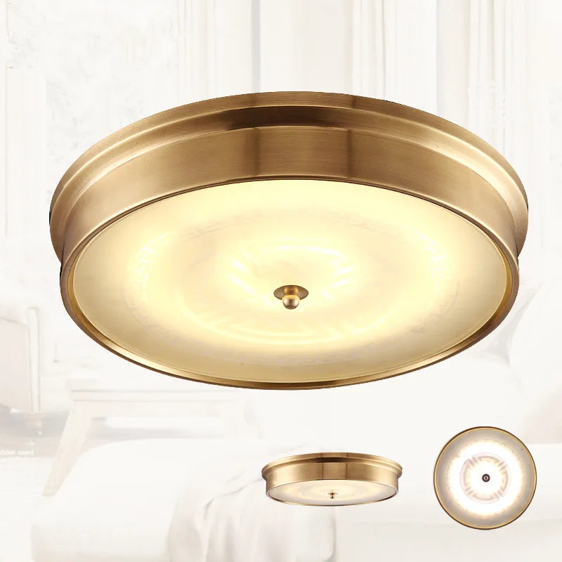 plafonnier led cuivre style vintage campagnard européen - vue 7 sur 6