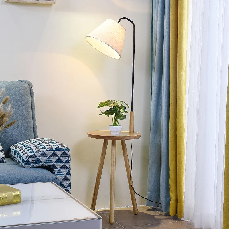 lampadaire en bois massif design moderne pour intérieur élégant - vue 3 sur 12